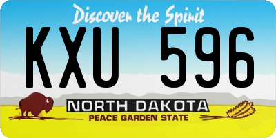 ND license plate KXU596