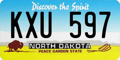 ND license plate KXU597