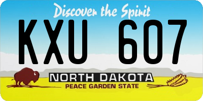 ND license plate KXU607