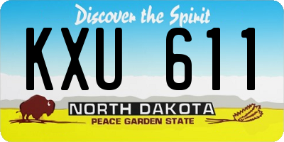 ND license plate KXU611