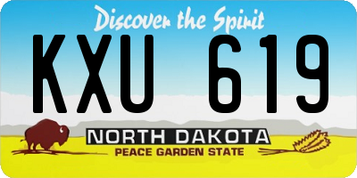 ND license plate KXU619