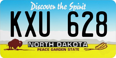 ND license plate KXU628