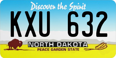 ND license plate KXU632