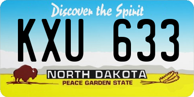 ND license plate KXU633
