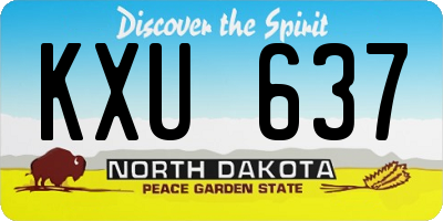 ND license plate KXU637