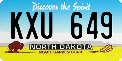 ND license plate KXU649