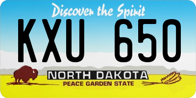 ND license plate KXU650