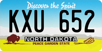 ND license plate KXU652