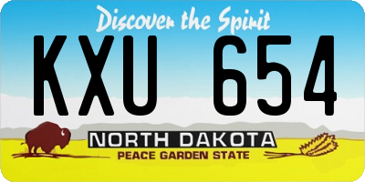 ND license plate KXU654