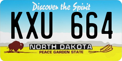 ND license plate KXU664