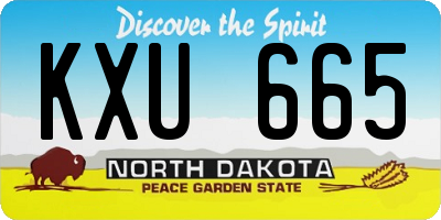 ND license plate KXU665