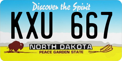 ND license plate KXU667