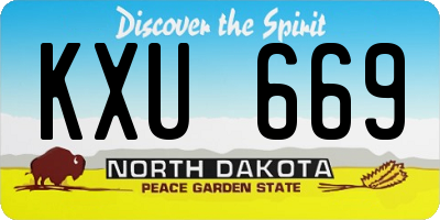 ND license plate KXU669