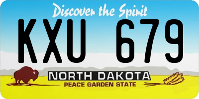 ND license plate KXU679
