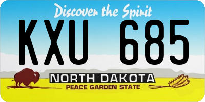 ND license plate KXU685