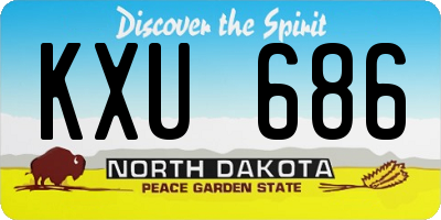 ND license plate KXU686