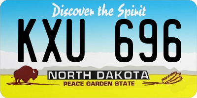 ND license plate KXU696