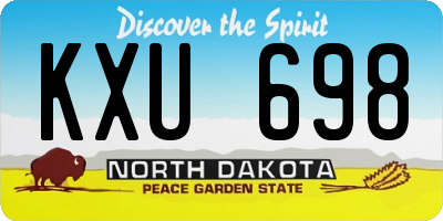ND license plate KXU698