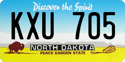 ND license plate KXU705