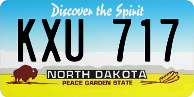ND license plate KXU717