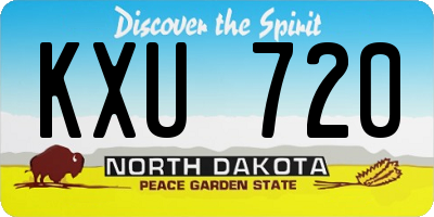 ND license plate KXU720