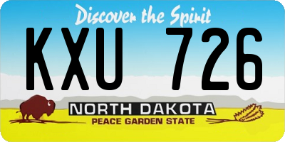 ND license plate KXU726