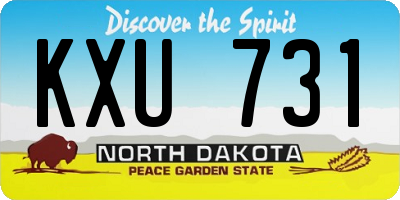 ND license plate KXU731