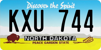 ND license plate KXU744