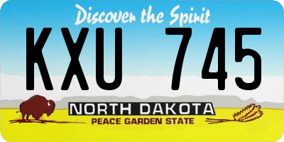 ND license plate KXU745