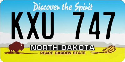 ND license plate KXU747