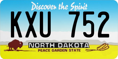 ND license plate KXU752
