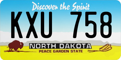 ND license plate KXU758
