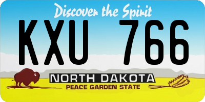 ND license plate KXU766