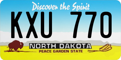 ND license plate KXU770