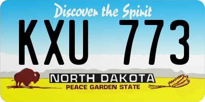 ND license plate KXU773