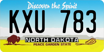 ND license plate KXU783