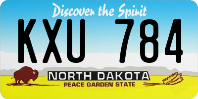 ND license plate KXU784