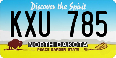 ND license plate KXU785
