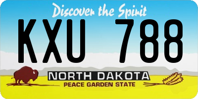 ND license plate KXU788