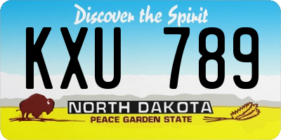 ND license plate KXU789