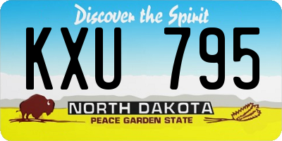 ND license plate KXU795