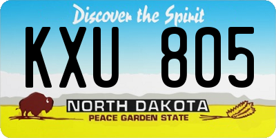 ND license plate KXU805