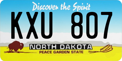 ND license plate KXU807