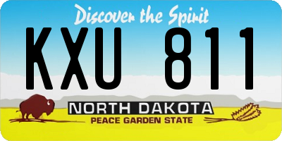 ND license plate KXU811