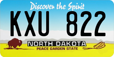 ND license plate KXU822