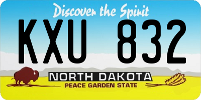 ND license plate KXU832