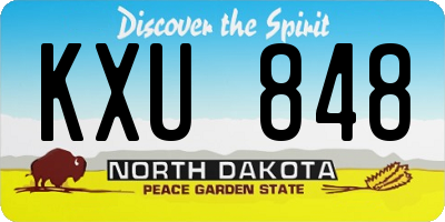 ND license plate KXU848
