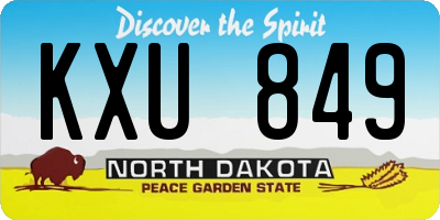 ND license plate KXU849
