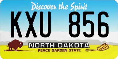 ND license plate KXU856
