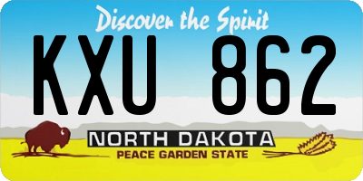 ND license plate KXU862